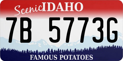 ID license plate 7B5773G