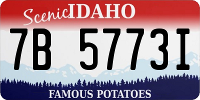 ID license plate 7B5773I