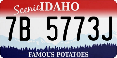 ID license plate 7B5773J