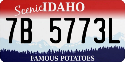 ID license plate 7B5773L
