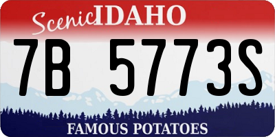 ID license plate 7B5773S