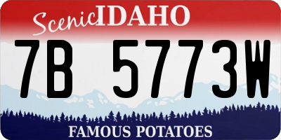 ID license plate 7B5773W