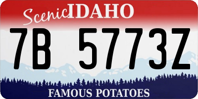 ID license plate 7B5773Z