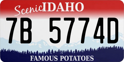 ID license plate 7B5774D