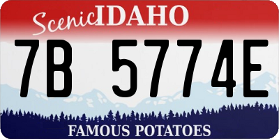 ID license plate 7B5774E