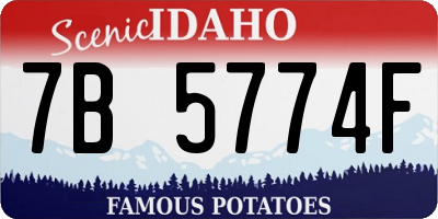 ID license plate 7B5774F