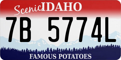 ID license plate 7B5774L