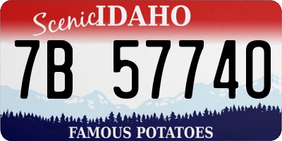 ID license plate 7B5774O