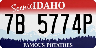 ID license plate 7B5774P