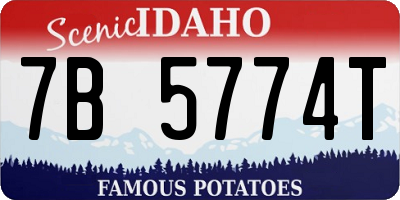 ID license plate 7B5774T