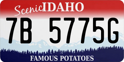 ID license plate 7B5775G