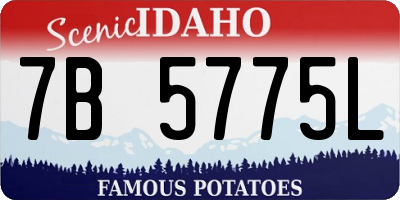ID license plate 7B5775L