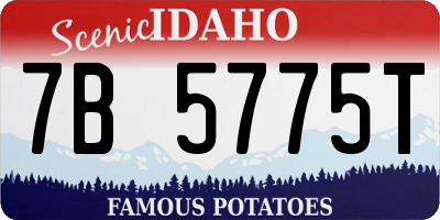 ID license plate 7B5775T
