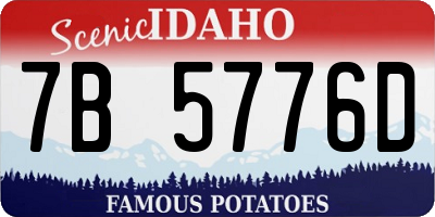 ID license plate 7B5776D