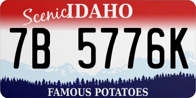 ID license plate 7B5776K
