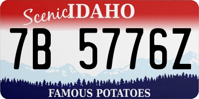 ID license plate 7B5776Z