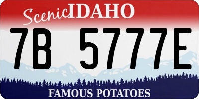 ID license plate 7B5777E