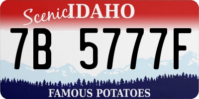 ID license plate 7B5777F