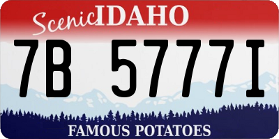 ID license plate 7B5777I
