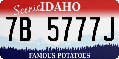 ID license plate 7B5777J