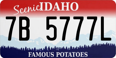 ID license plate 7B5777L