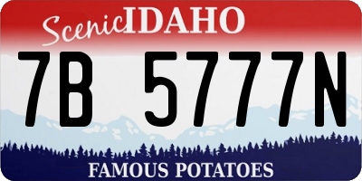ID license plate 7B5777N