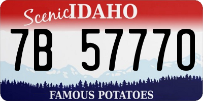 ID license plate 7B5777O