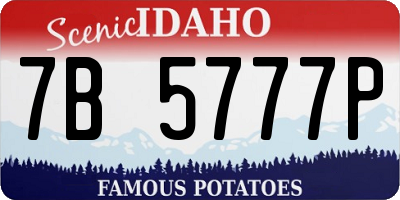 ID license plate 7B5777P