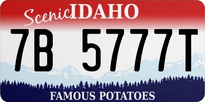 ID license plate 7B5777T