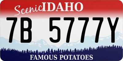 ID license plate 7B5777Y