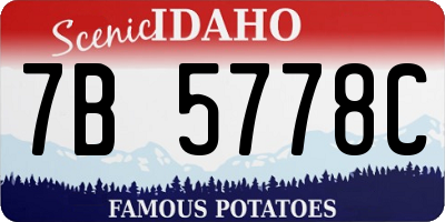 ID license plate 7B5778C