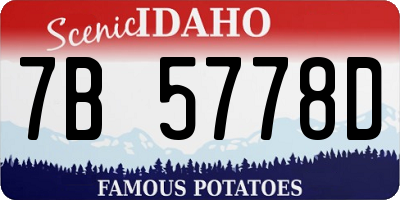 ID license plate 7B5778D