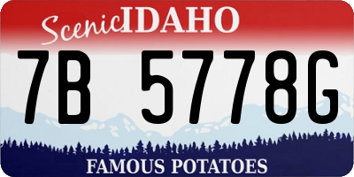 ID license plate 7B5778G