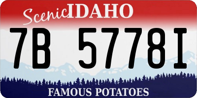 ID license plate 7B5778I