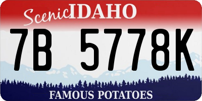 ID license plate 7B5778K