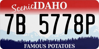 ID license plate 7B5778P