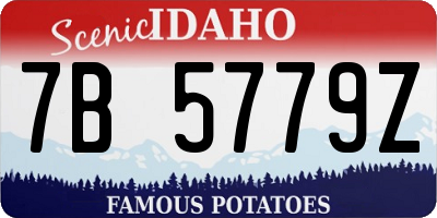ID license plate 7B5779Z