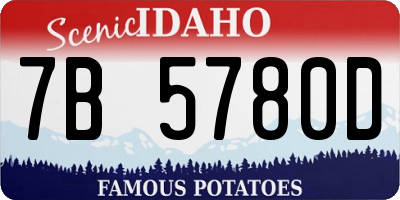 ID license plate 7B5780D