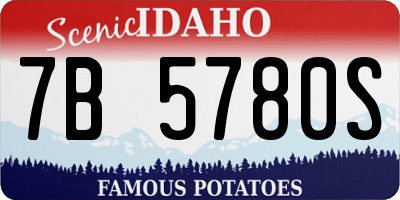 ID license plate 7B5780S