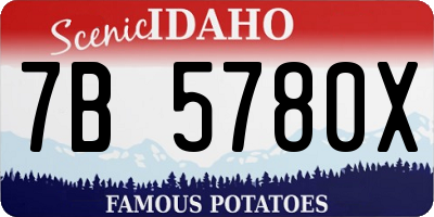 ID license plate 7B5780X