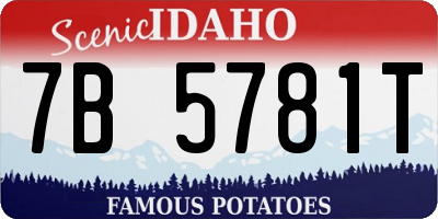 ID license plate 7B5781T
