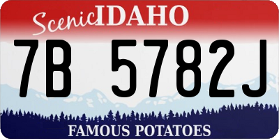 ID license plate 7B5782J