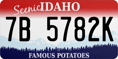 ID license plate 7B5782K