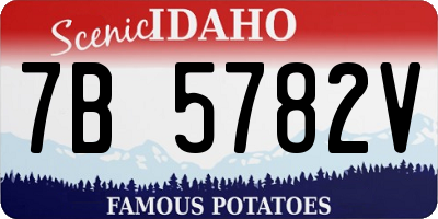 ID license plate 7B5782V