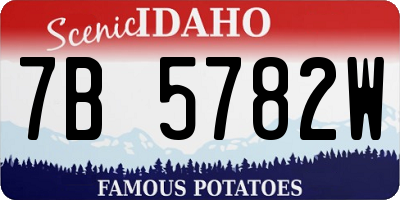 ID license plate 7B5782W