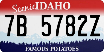 ID license plate 7B5782Z