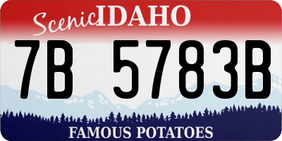 ID license plate 7B5783B