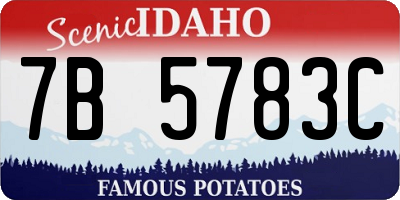 ID license plate 7B5783C