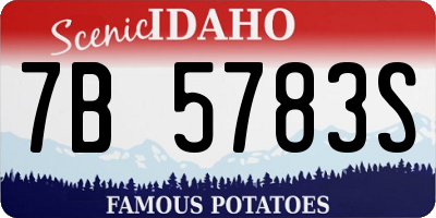 ID license plate 7B5783S