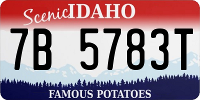 ID license plate 7B5783T